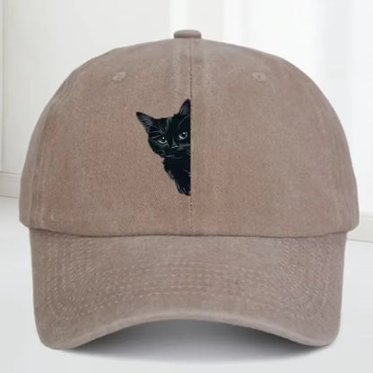 Vintage Kitten Print Baseball Cap