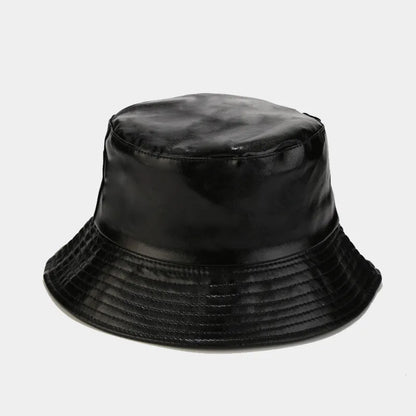 Pu Solid Color Bucket Hat