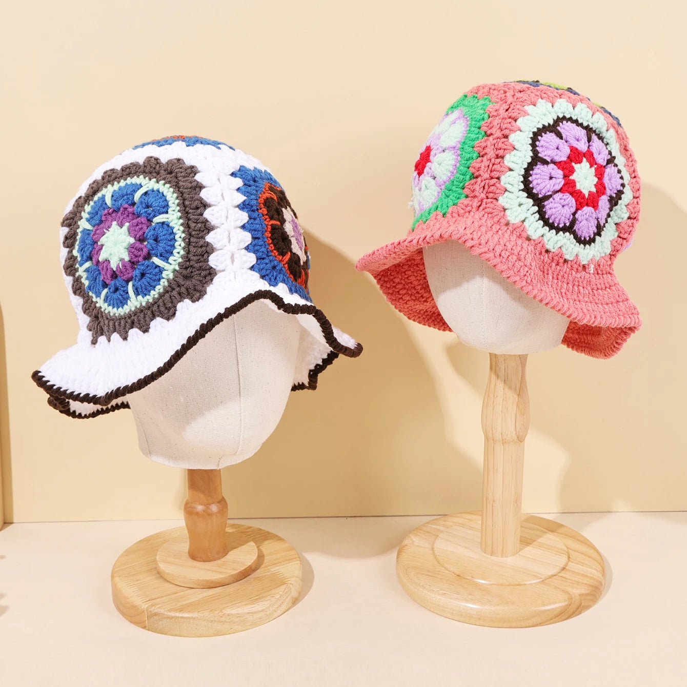 Colorful Floral Scallop Bucket Hat