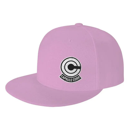 Flat Brim Hats Capsule Corp Print Baseball Cap