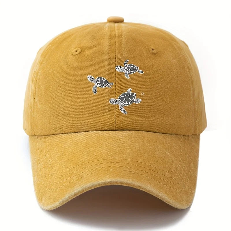 Turtle Print Travel Baseball Cap