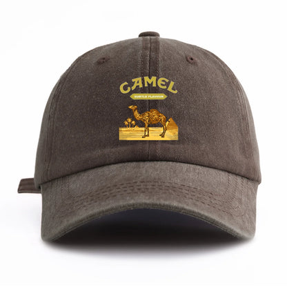 Camel Print Washed Vintage Baseball Cap