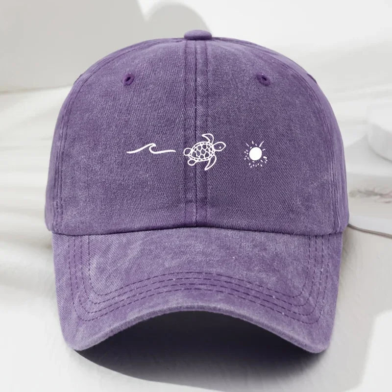 Turtle Pattern Printed Baseball Cap For Daily Casual Style