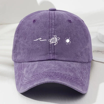 Turtle Pattern Printed Baseball Cap For Daily Casual Style