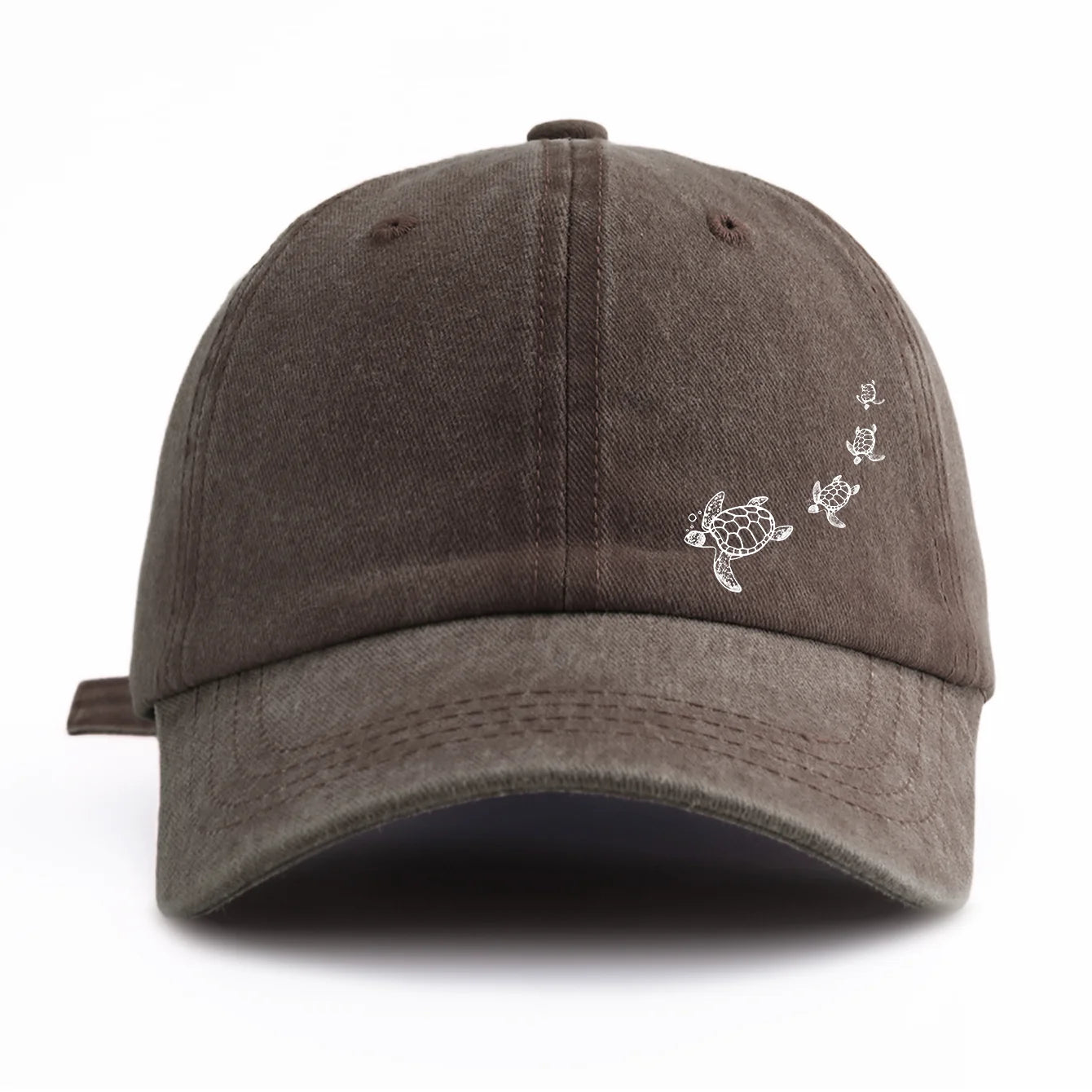 1pc Turtle Print Washed Baseball Caps