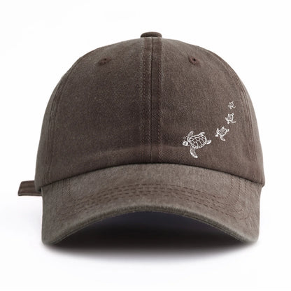 1pc Turtle Print Washed Baseball Caps