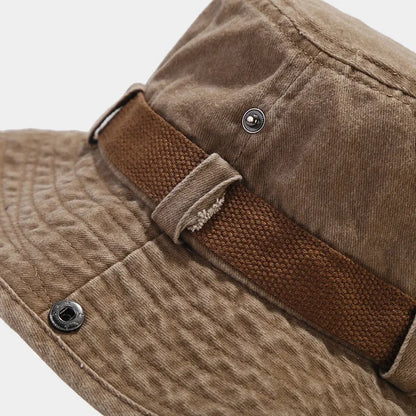 Cotton Letter Embroidery Bucket Hat