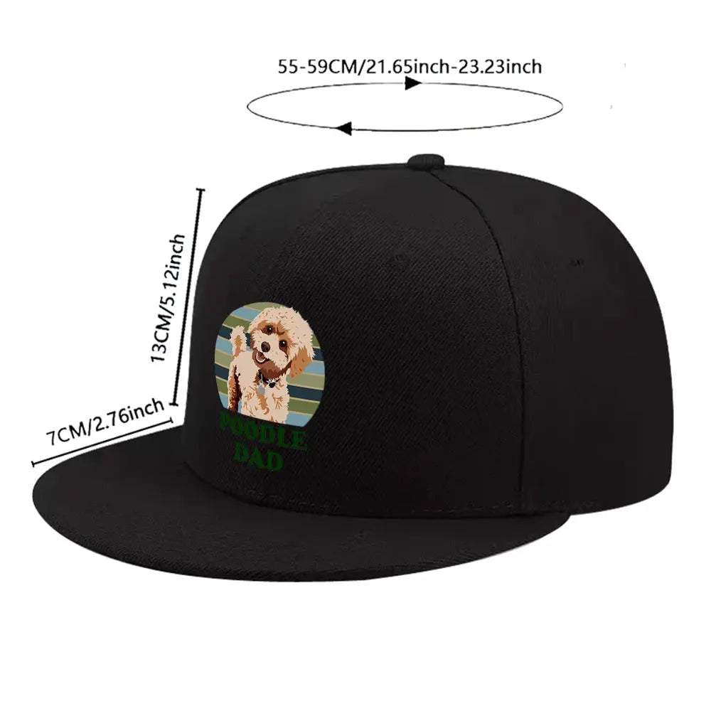 New Poodle Print Unisex All Match Cap