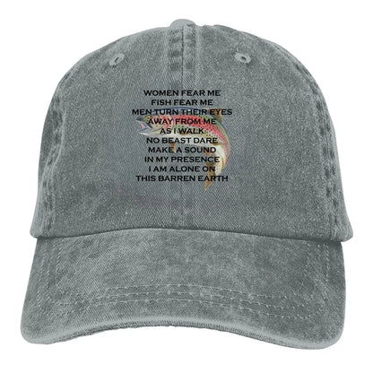 Fish Fear Me Funny Baseball Cap