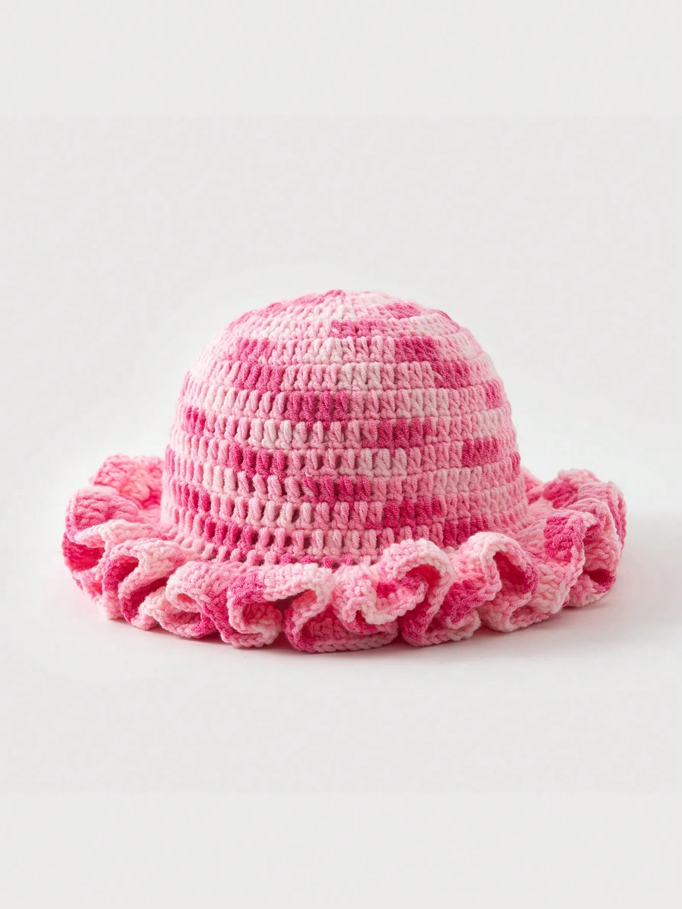 Women Tie Dye Wave Crochet Bucket Hat