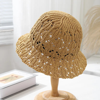 Women's Knitted Bucket Hat For Spring Summer Size 56-58cm
