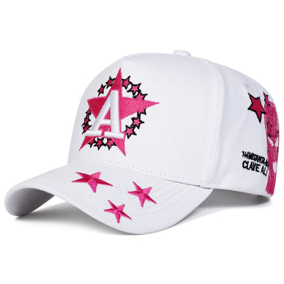 Unisex A Letter Pentagram Embroidered Baseball Cap