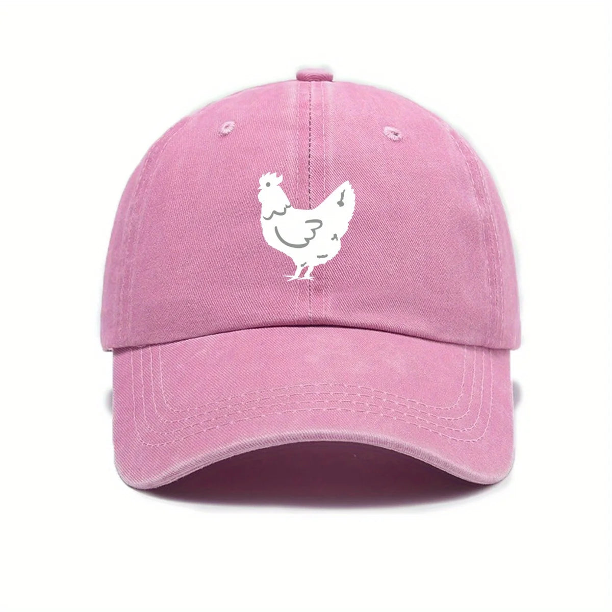White Hen Print Casual Baseball Cap