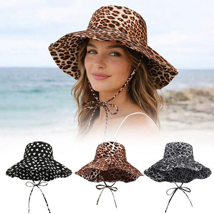 Black Dot Bucket Hats Leopard Print