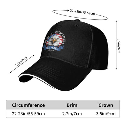 Happy 4th July 250 Years America Pride Patriotic Baseball Cap