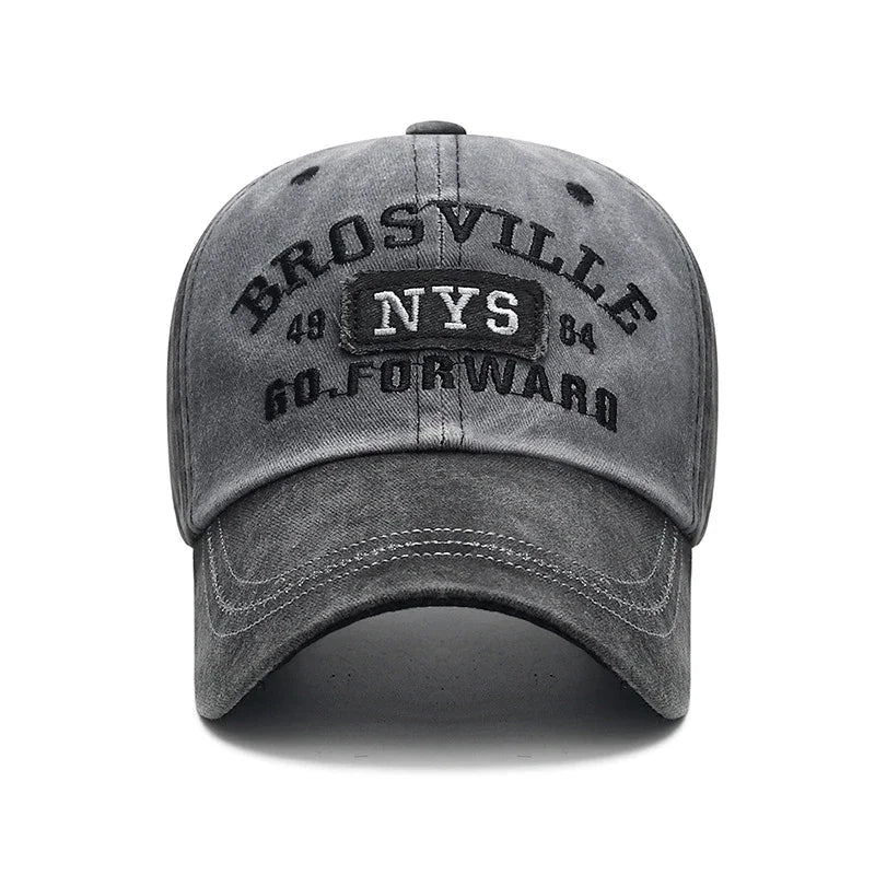 New Style Washed Old Letter Embroidered  Baseball Cap