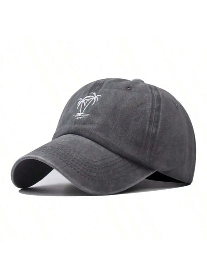 New Fashion Unisex Washed Cotton Cap Coconut Tree