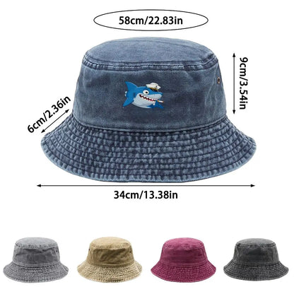 Vintage Washed Animal Print Bucket Hat