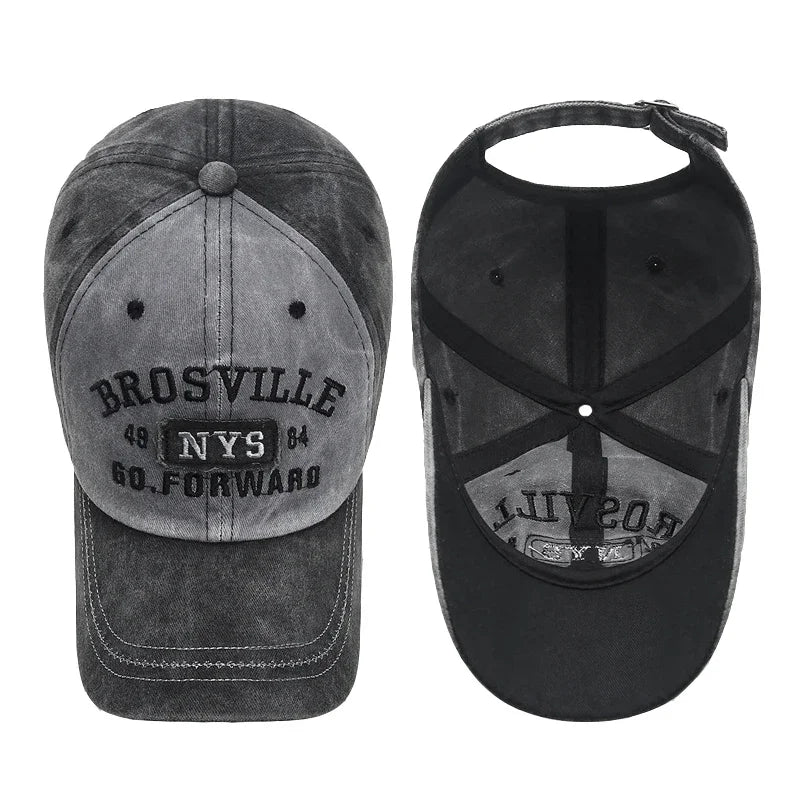 New Style Washed Old Letter Embroidered  Baseball Cap