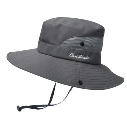 Wide Brim UV Protection Hiking Fishing Bucket Hat
