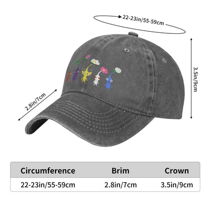 Space Invaders Pixelated Distressed Washed Denim Baseball Cap