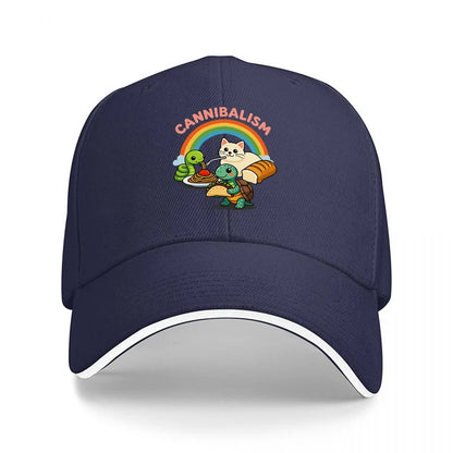 Cannibalism Rainbow Cat Baseball Cap