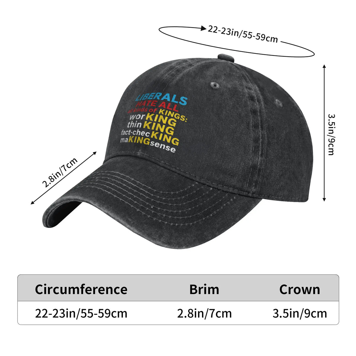 Liberals Hate All Kinds Of Kings Washed Baseball Cap