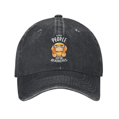 Pokemon Psyduck Give Me Headaches Distressed Denim Baseball Cap