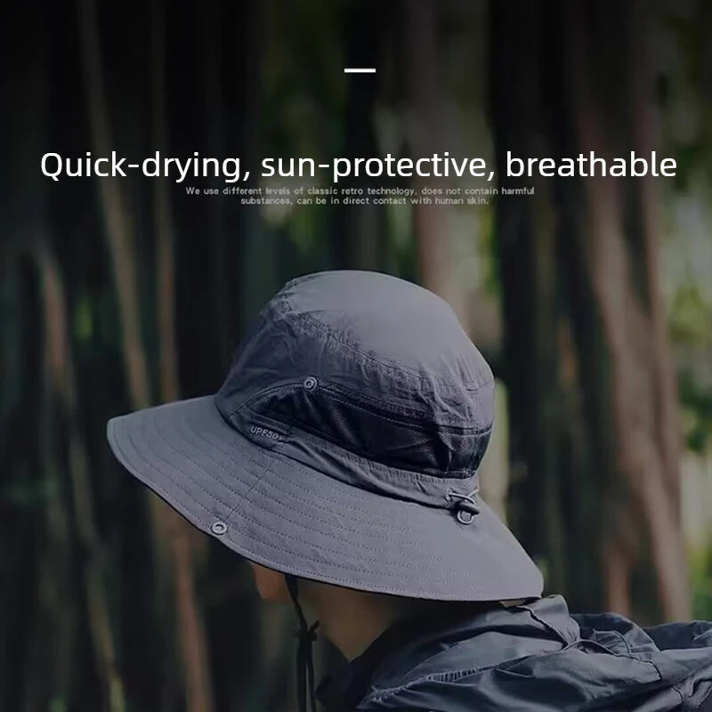 Lightweight Quick-Dry Fishing Bucket Hat for Large Heads