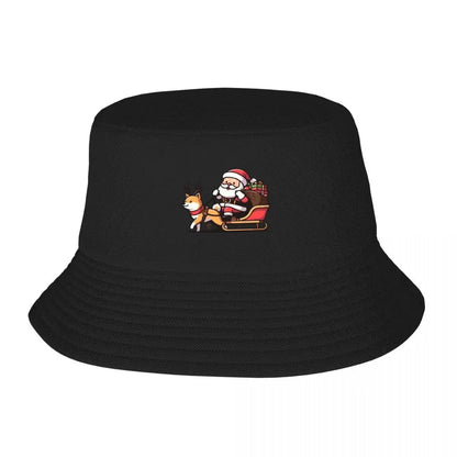Shiba Inu Santa Claus Christmas Bucket Hat Design