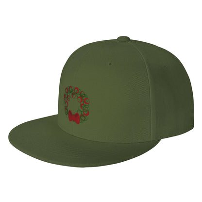 Traditional Christmas Wreath Snapback Cap