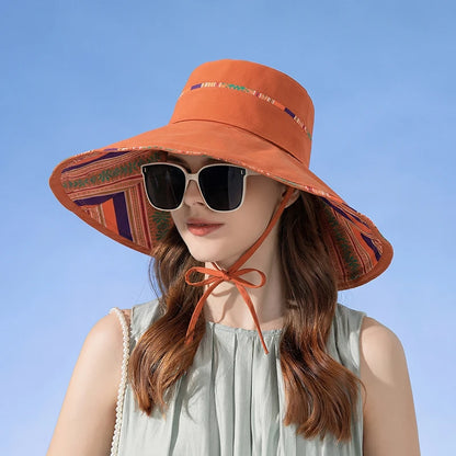 Reversible Wide Brim Summer Kids Bucket Hat
