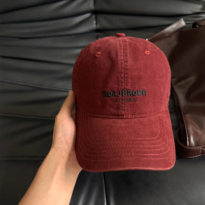 Korean Style Washed Baseball Cap With Letters