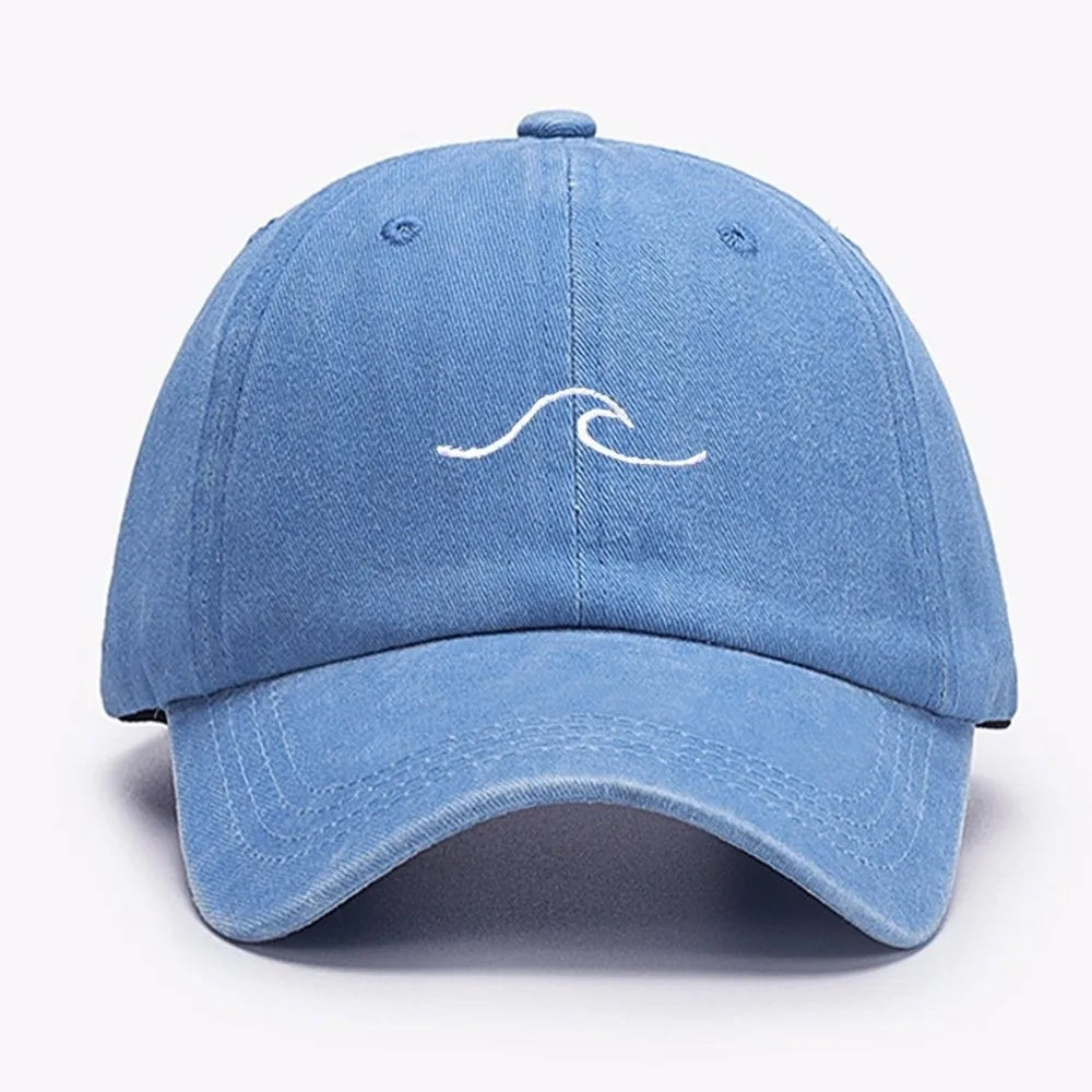 Wave Pattern Embroidered Baseball Cap