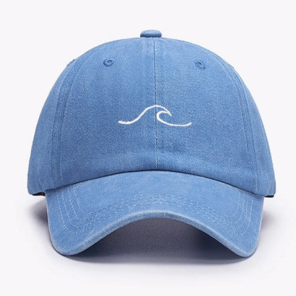 Wave Pattern Embroidered Baseball Cap