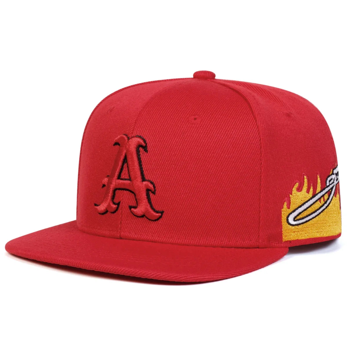 Unisex A Letter Embroidered Snapback Cap