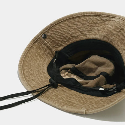 Cotton Letter Embroidery Bucket Hat