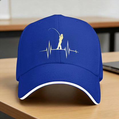 Spring Fishing Heartbeat Retro Trucker Baseball Cap