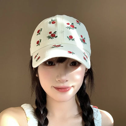 Cute Hats Japanese Sweet Style Retro Embroidered Baseball Cap