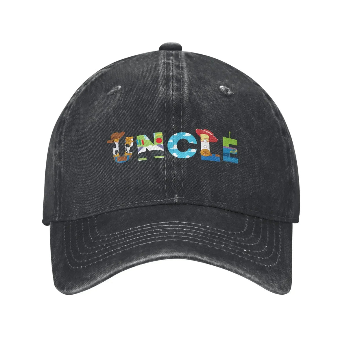 Uncle Family Birthday Distressed Denim Baseball Cap