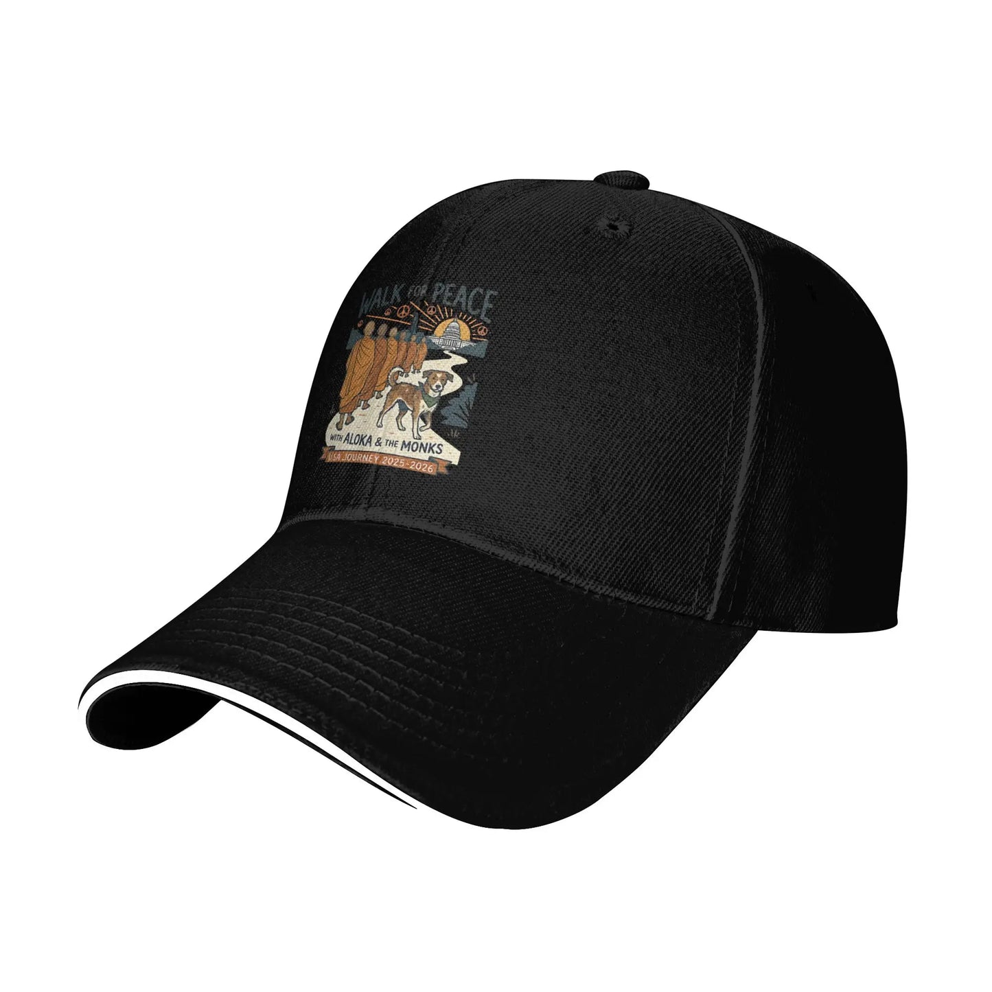 Peace Walking Monks Sun Baseball Cap Summer Casual