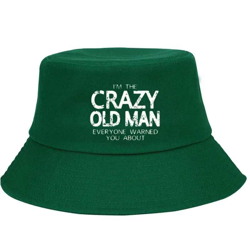 Crazy Old Man Washed Bucket Hat