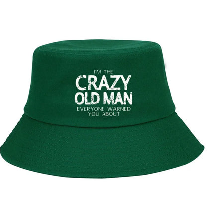 Crazy Old Man Washed Bucket Hat