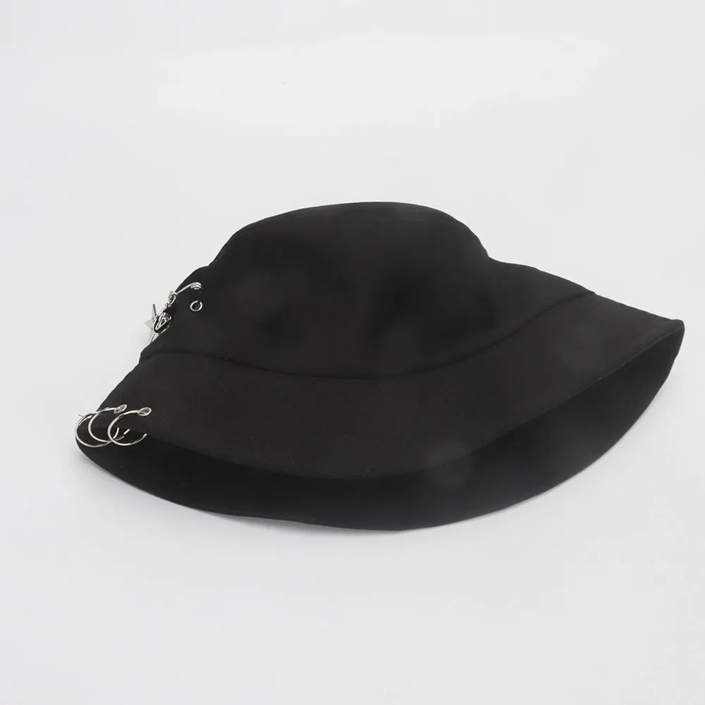 Bucket Hat Women Men Unisex Folding Fisherman Hat Black