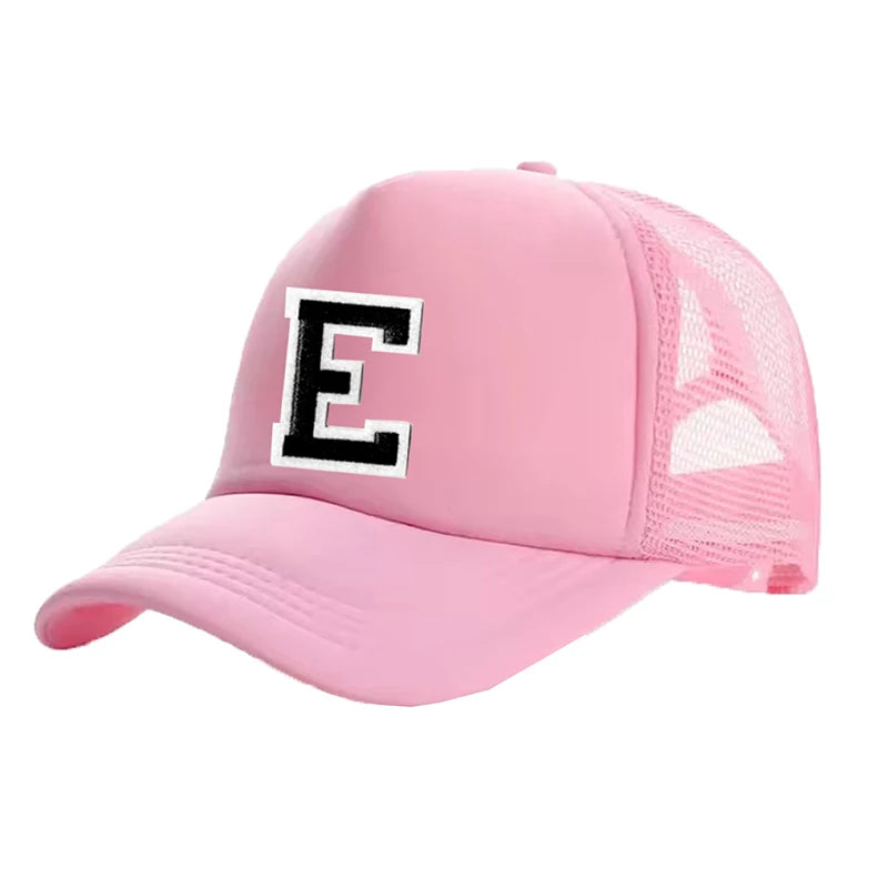 1pc Women's Personalized A-Z Letter Mesh Baseball Cap Lightweight Breathable Outdoor Sun Hat Outdoor Sun Protection Adjustable