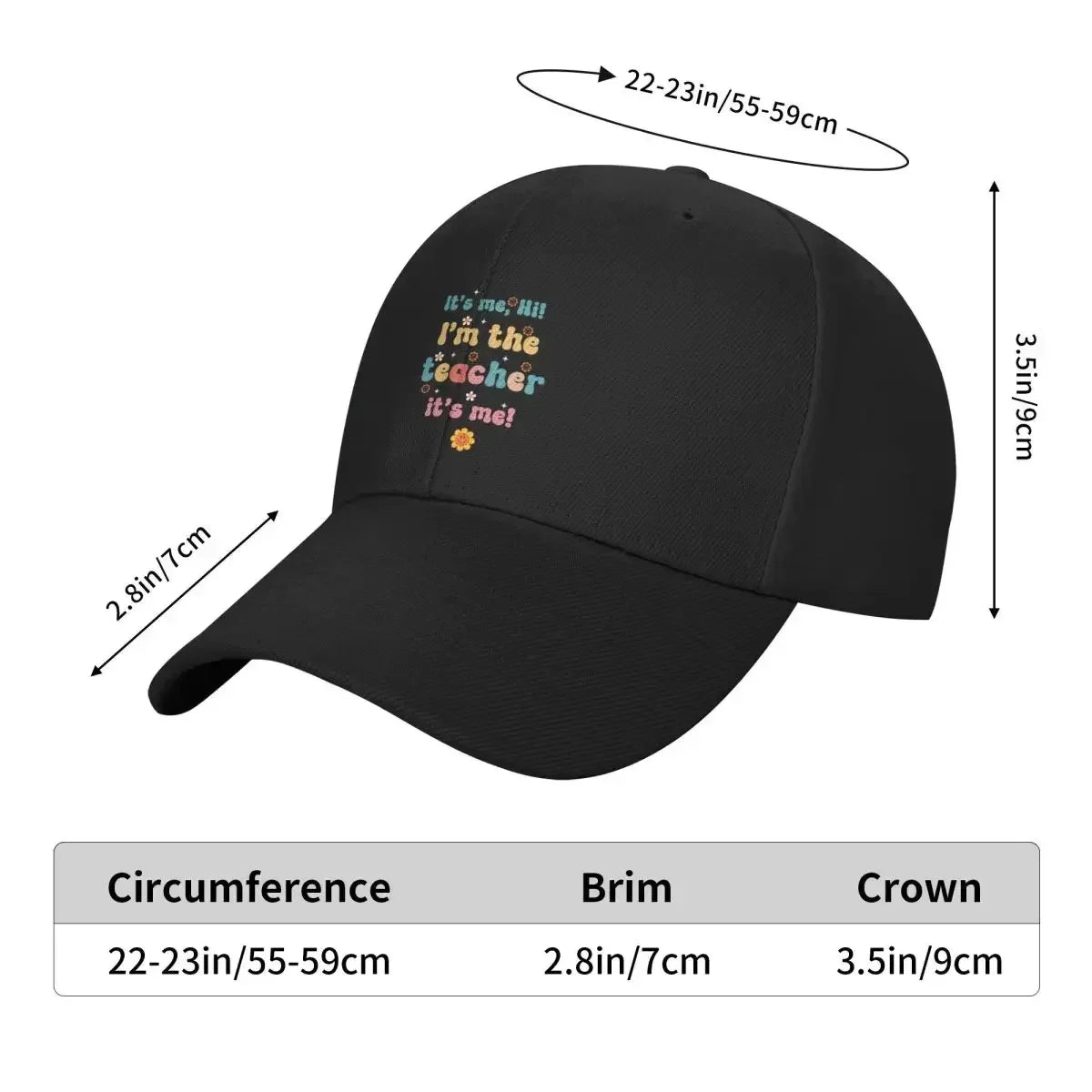 It's Me Hi I'm The Teacher Embroidered Baseball Cap