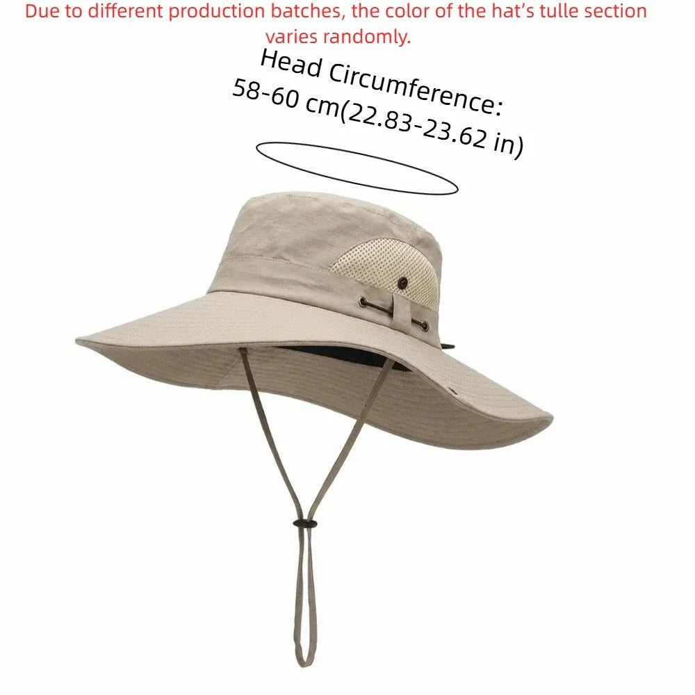 Foldable Large Brim Polyester UV Protection Bucket Hat
