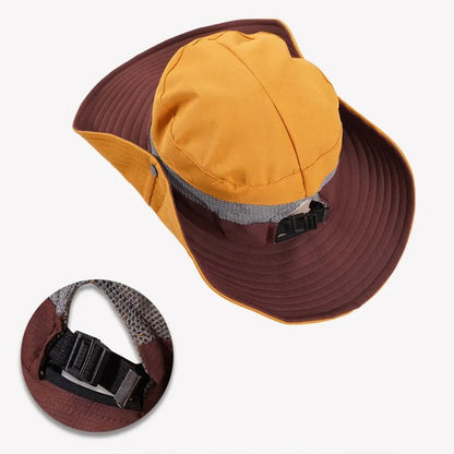 Quick-Dry Wide Brim Ponytail Hole Bucket Hat