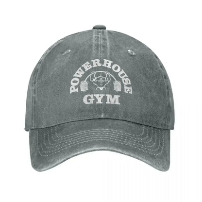 Classic Denim Powerhouse Gym Baseball Caps For Men Women Summer Adjustable