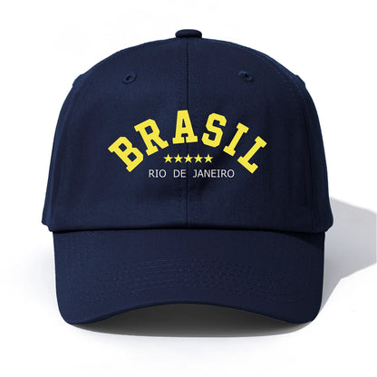 Brasil Retro Print Adjustable Baseball Cap
